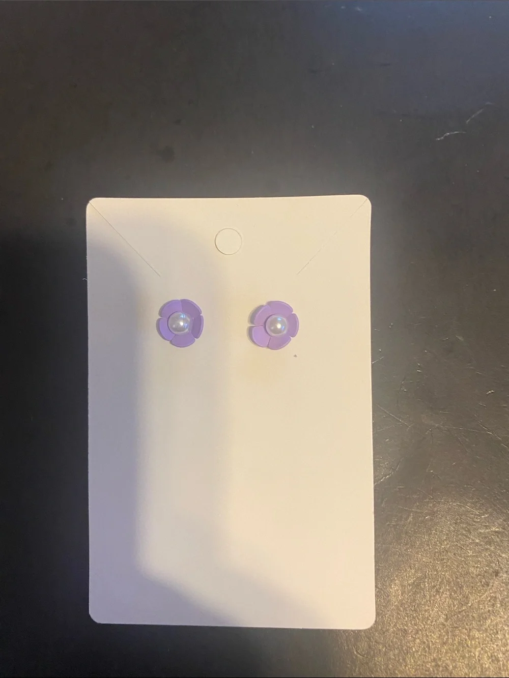 Girls Purple Flower Stud Earrings - Set of 2